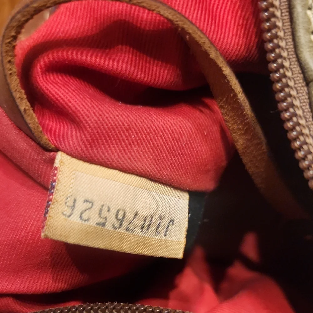 Dooney & Bourke Olive Green Leather Shoulder Bag with Brown Accents